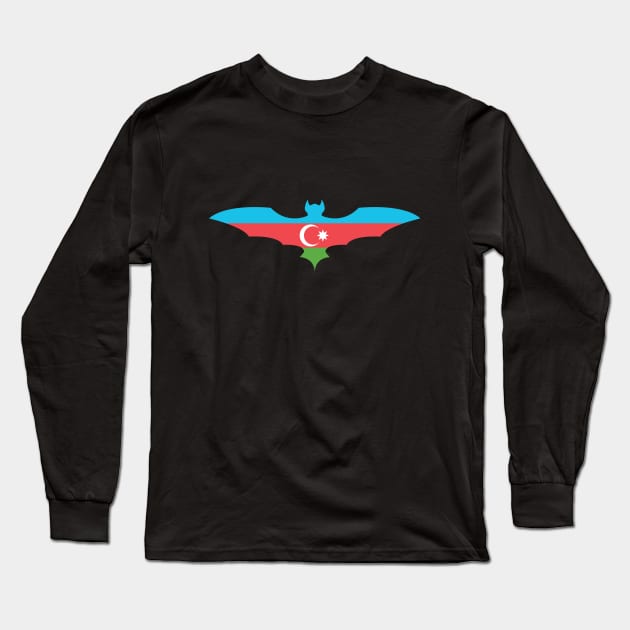 Azerbaijan Bat Flag Long Sleeve T-Shirt by Wickedcartoons